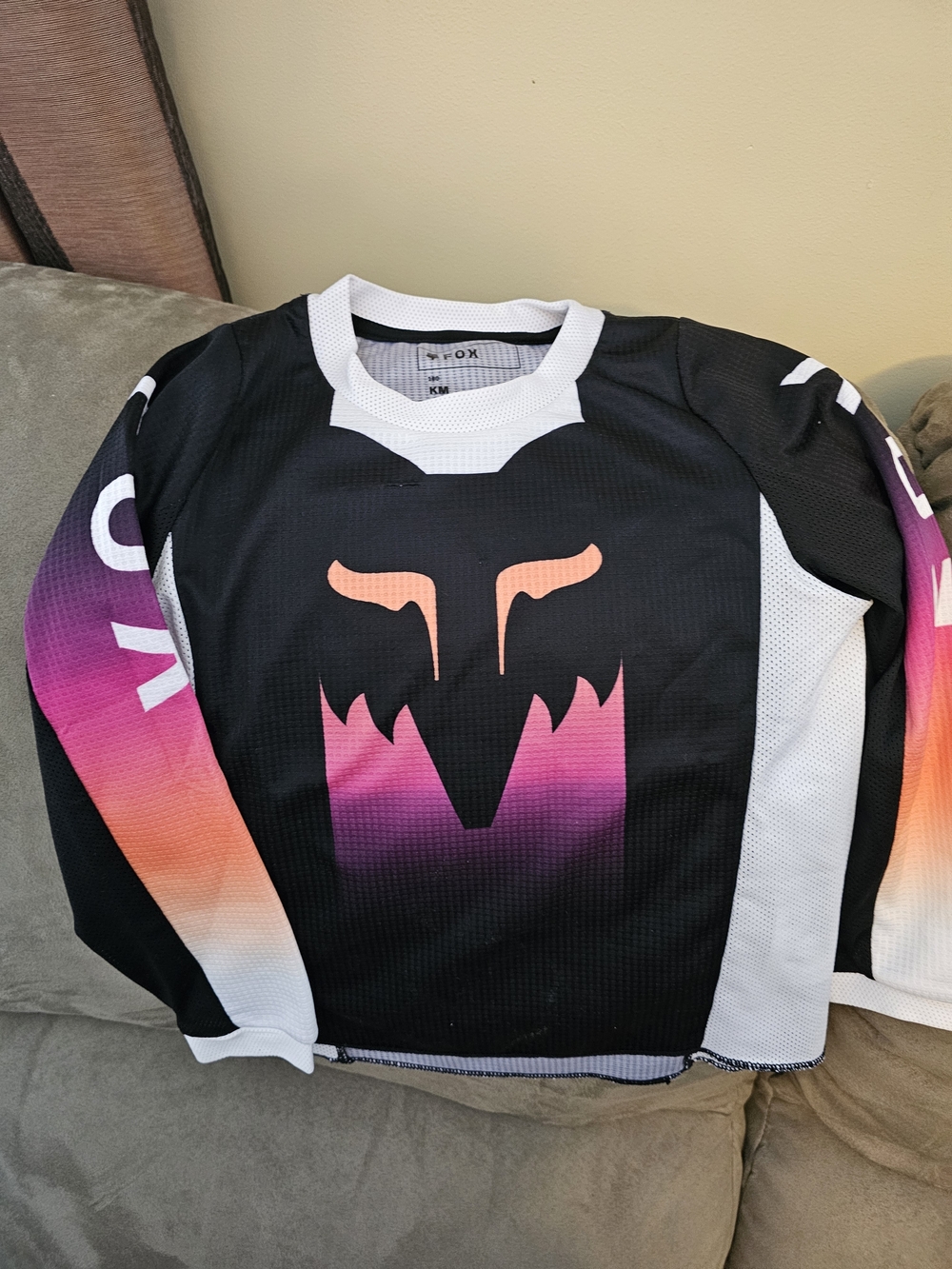 Fox Racing Gradient Sleeve Motocross Jersey And Pants - Black with Pink & Orange